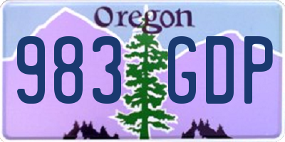 OR license plate 983GDP