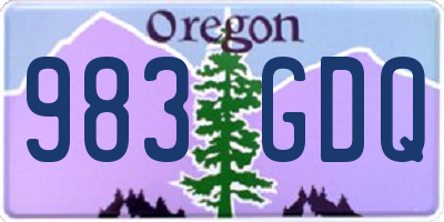 OR license plate 983GDQ