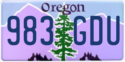 OR license plate 983GDU