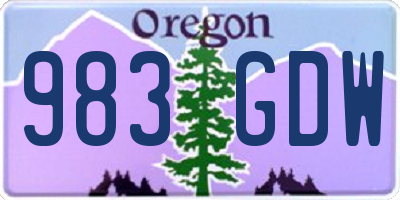 OR license plate 983GDW