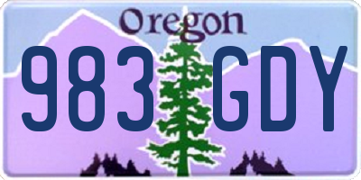 OR license plate 983GDY