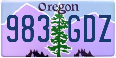 OR license plate 983GDZ