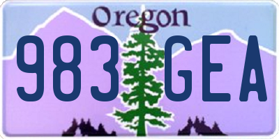 OR license plate 983GEA