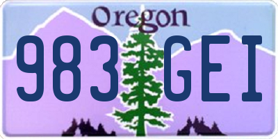 OR license plate 983GEI