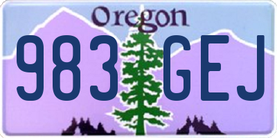 OR license plate 983GEJ
