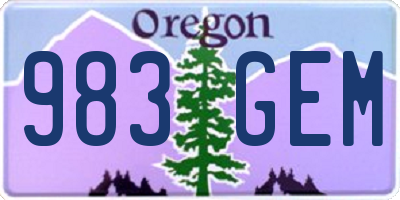 OR license plate 983GEM
