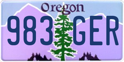 OR license plate 983GER