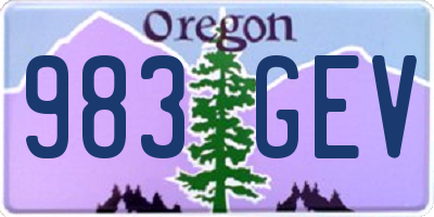 OR license plate 983GEV