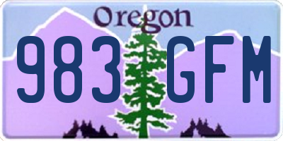 OR license plate 983GFM