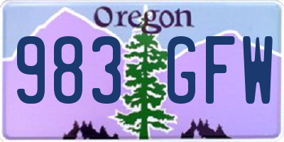OR license plate 983GFW