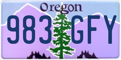 OR license plate 983GFY