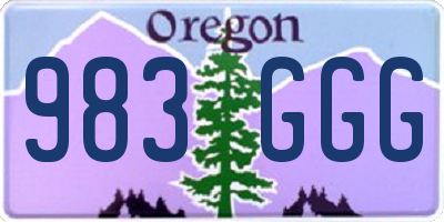 OR license plate 983GGG