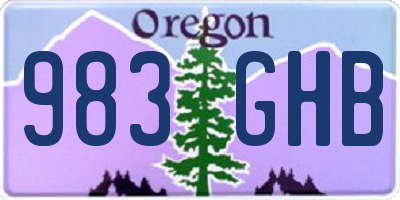 OR license plate 983GHB
