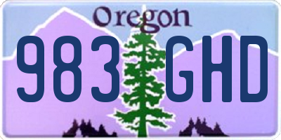 OR license plate 983GHD