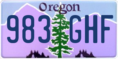 OR license plate 983GHF