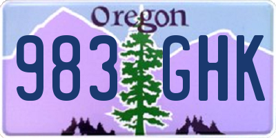 OR license plate 983GHK