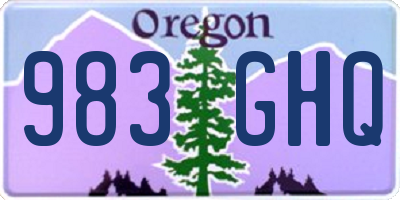 OR license plate 983GHQ
