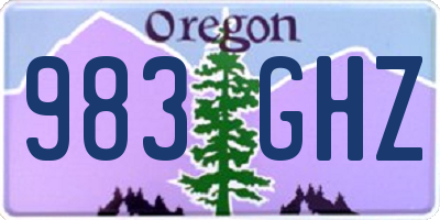 OR license plate 983GHZ