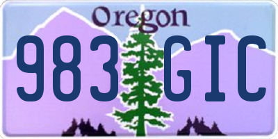 OR license plate 983GIC