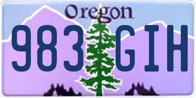 OR license plate 983GIH
