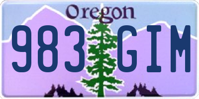 OR license plate 983GIM