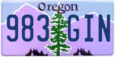 OR license plate 983GIN