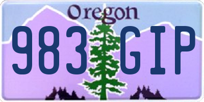 OR license plate 983GIP