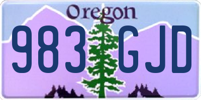 OR license plate 983GJD