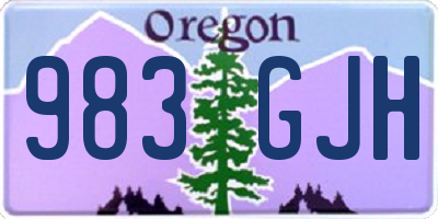 OR license plate 983GJH