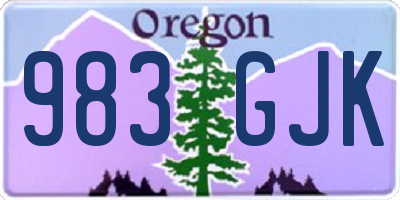 OR license plate 983GJK
