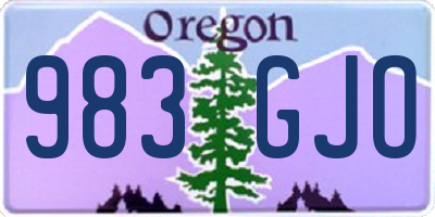 OR license plate 983GJO