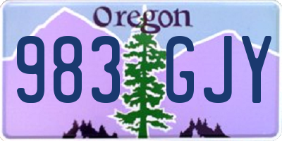 OR license plate 983GJY