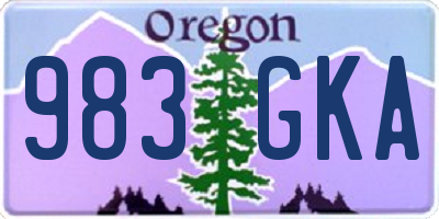 OR license plate 983GKA
