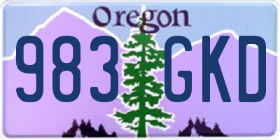 OR license plate 983GKD