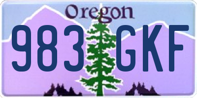 OR license plate 983GKF