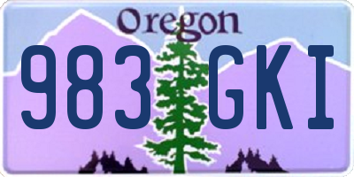 OR license plate 983GKI