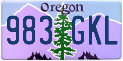 OR license plate 983GKL