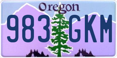 OR license plate 983GKM