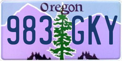 OR license plate 983GKY