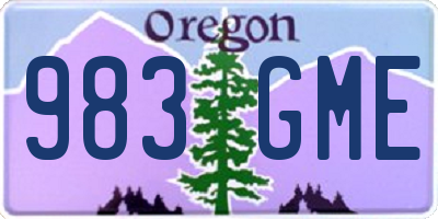OR license plate 983GME
