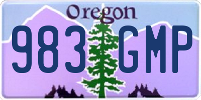 OR license plate 983GMP