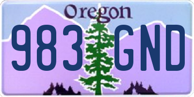 OR license plate 983GND