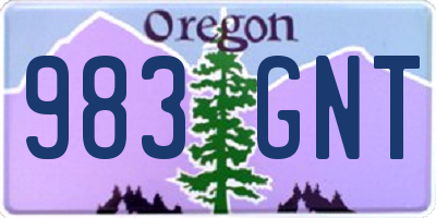 OR license plate 983GNT