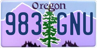 OR license plate 983GNU