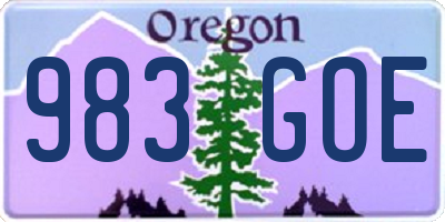 OR license plate 983GOE