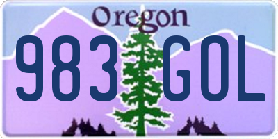 OR license plate 983GOL