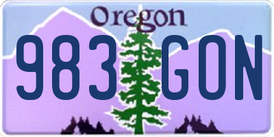 OR license plate 983GON