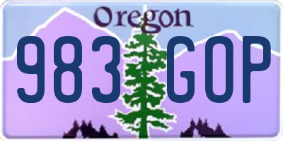 OR license plate 983GOP