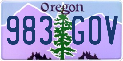 OR license plate 983GOV