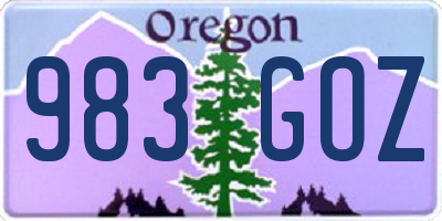 OR license plate 983GOZ